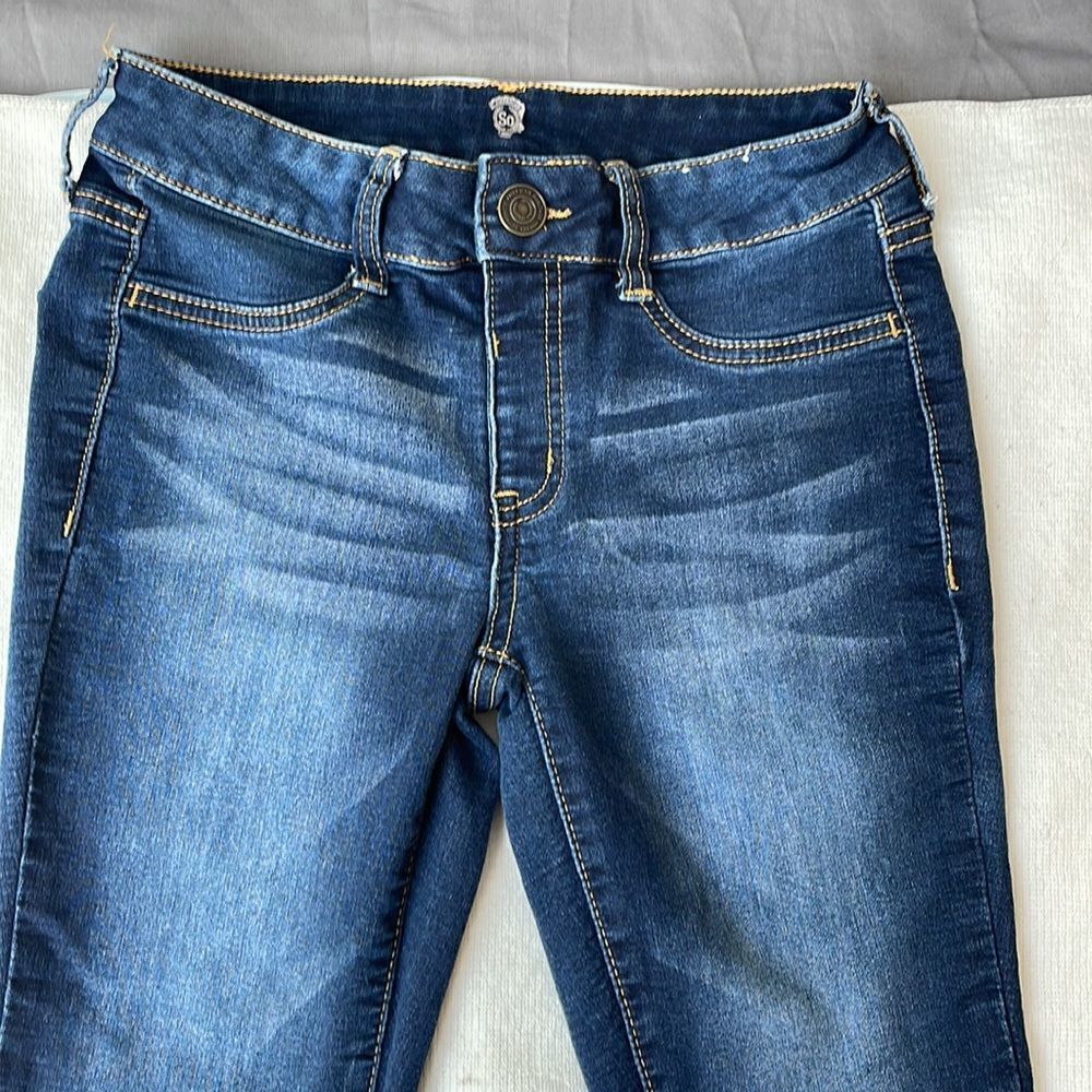 Dark blue SO jeans designer fades on front and back skinny super stretch-size 3 - Picture 3 of 6